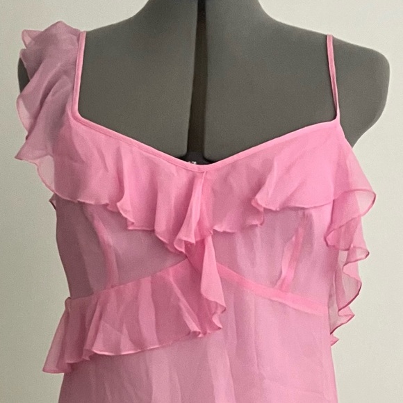 Kim Shui Baby Pink Chiffon Mini Dress, Size Large NWOT - Picture 6 of 12